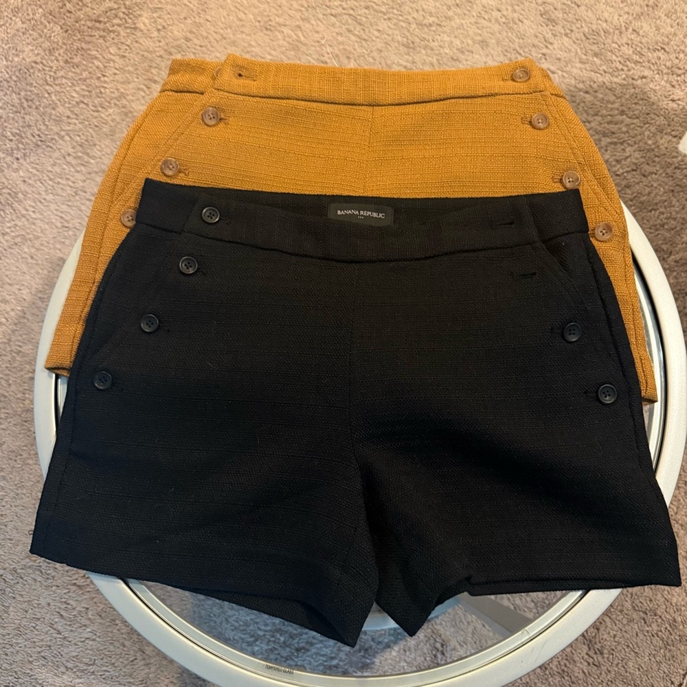 Banana Republic Women's Black and Tan Shorts bundle nwt